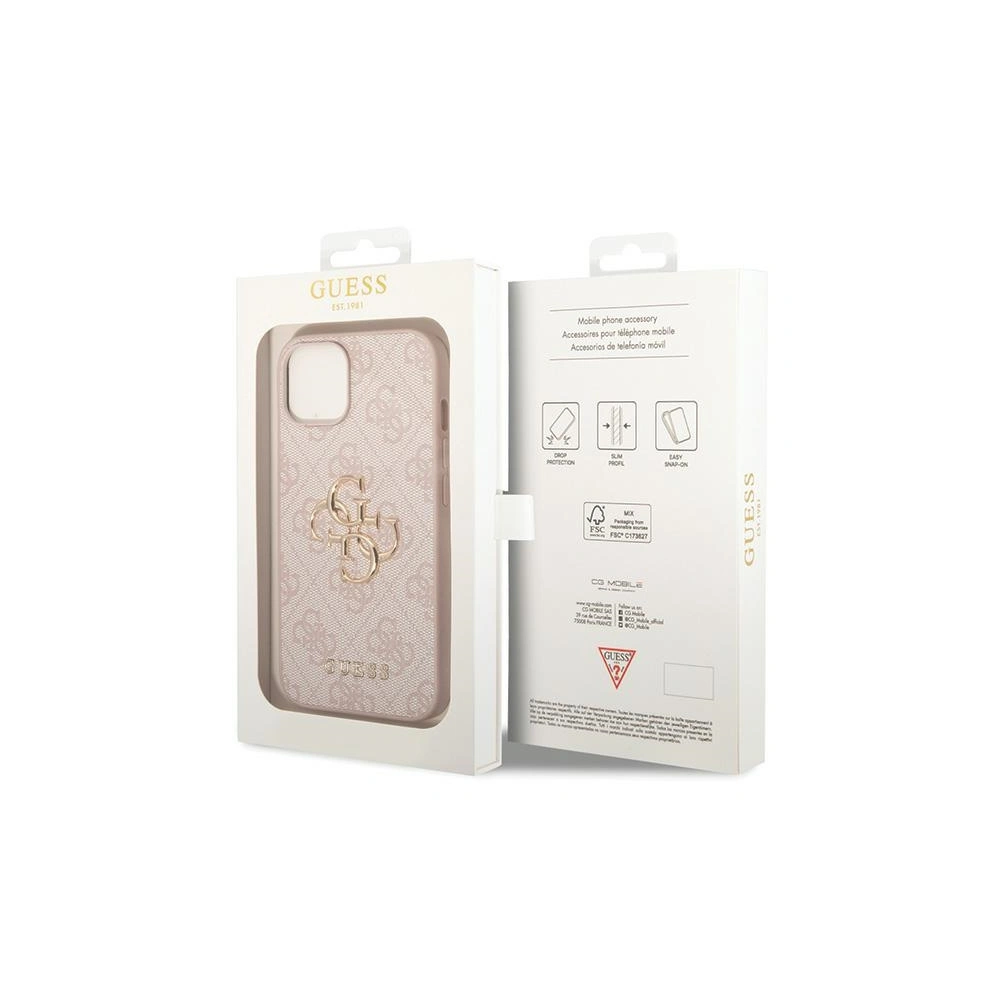 Etui Guess GUHCP15S4GMGPI Apple iPhone 15 hardcase 4G Big Metal Logo różowy/pink