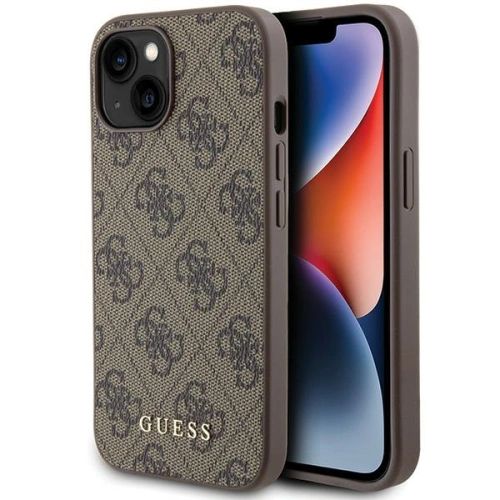 Kup Etui Guess GUHCP15SG4GFBR Apple iPhone 15 hard case 4G Metal Gold Logo brązowy/brown - GUE2834 - {ean13} - Sklep Home Screen