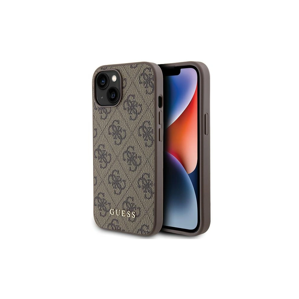 Etui Guess GUHCP15SG4GFBR Apple iPhone 15 hard case 4G Metal Gold Logo brązowy/brown