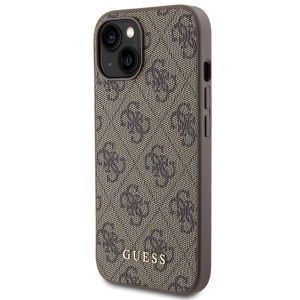 Etui Guess GUHCP15SG4GFBR Apple iPhone 15 hard case 4G Metal Gold Logo brązowy/brown