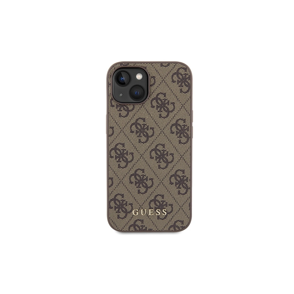 Etui Guess GUHCP15SG4GFBR Apple iPhone 15 hard case 4G Metal Gold Logo brązowy/brown