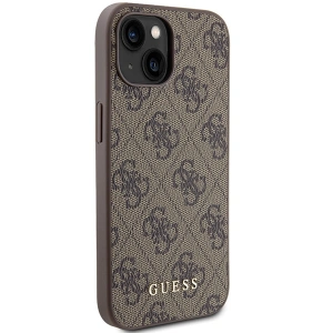 Etui Guess GUHCP15SG4GFBR Apple iPhone 15 hard case 4G Metal Gold Logo brązowy/brown