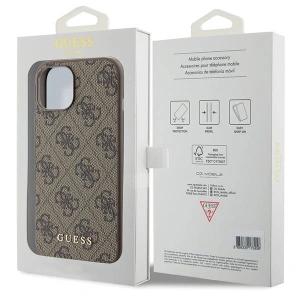 Etui Guess GUHCP15SG4GFBR Apple iPhone 15 hard case 4G Metal Gold Logo brązowy/brown
