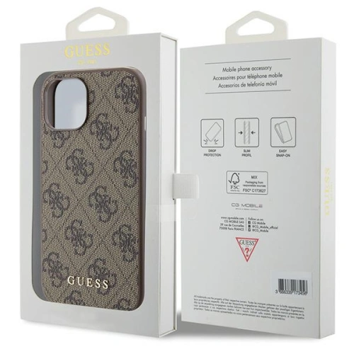 Kup Etui Guess GUHCP15SG4GFBR Apple iPhone 15 hard case 4G Metal Gold Logo brązowy/brown - GUE2834 - {ean13} - Sklep Home Screen