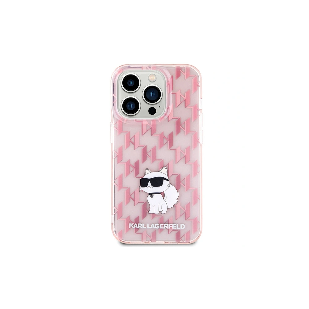 Etui Karl Lagerfeld KLHCP15XHNCMKLP Apple iPhone 15 Pro Max hardcase Monogram Choupette różowy/pink