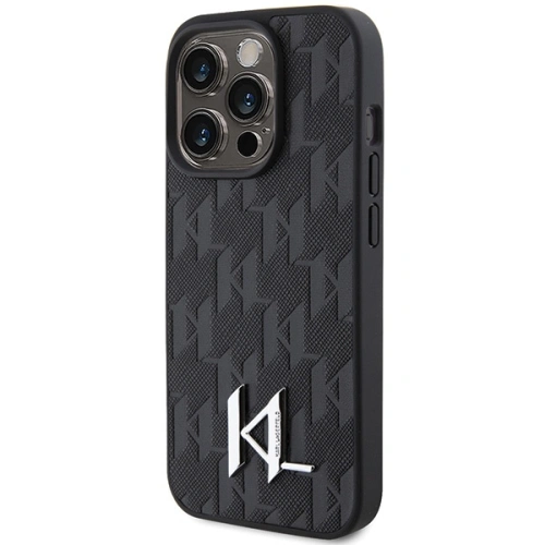 Kup Case Karl Lagerfeld KLHCP15XPKLPKLK Apple iPhone 15 Pro Max Hardcase Leder Monogram Heißpräge Metalllogo schwarz/black - KLD1671 - {ean13} - Sklep Home Screen