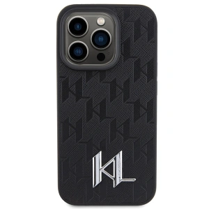 Kup Case Karl Lagerfeld KLHCP15XPKLPKLK Apple iPhone 15 Pro Max Hardcase Leder Monogram Heißpräge Metalllogo schwarz/black - KLD1671 - {ean13} - Sklep Home Screen