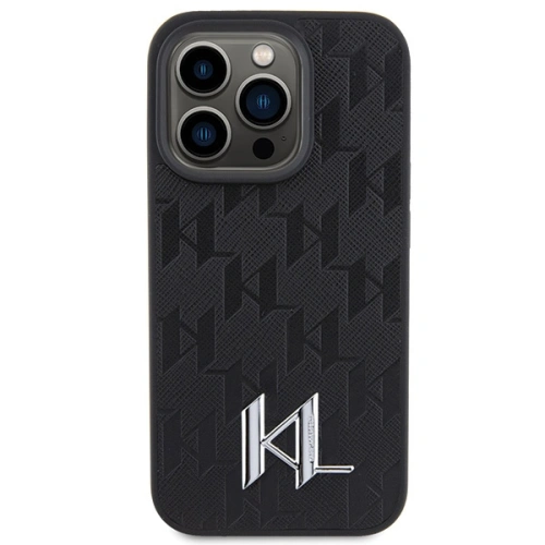 Kup Case Karl Lagerfeld KLHCP15XPKLPKLK Apple iPhone 15 Pro Max Hardcase Leder Monogram Heißpräge Metalllogo schwarz/black - KLD1671 - {ean13} - Sklep Home Screen