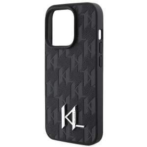 Buy Karl Lagerfeld KLHCP15XPKLPKLK Apple iPhone 15 Pro Max hardcase Leather Monogram Hot Stamp Metal Logo black - KLD1671 - {ean13} - Home Screen Store Europe