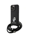 Karl Lagerfeld KLHCP15XSAKCPSK Apple iPhone 15 Pro Max hardcase Crossbody Saffiano Metal Pin Karl & Choupette black