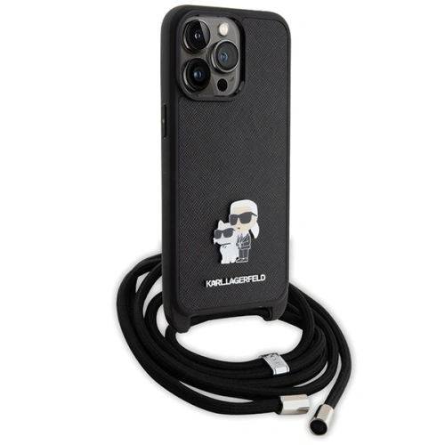 Kup Etui Karl Lagerfeld KLHCP15XSAKCPSK Apple iPhone 15 Pro Max hardcase Crossbody Saffiano Metal Pin Karl & Choupette černý/black - KLD1672 - {ean13} - Sklep Home Screen