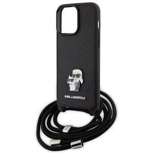 Buy Karl Lagerfeld KLHCP15XSAKCPSK Apple iPhone 15 Pro Max hardcase Crossbody Saffiano Metal Pin Karl & Choupette black - KLD1672 - {ean13} - Home Screen Store Europe