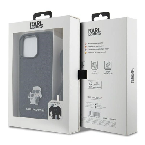Kup Etui Karl Lagerfeld KLHCP15XSAKCPSK Apple iPhone 15 Pro Max hardcase Crossbody Saffiano Metal Pin Karl & Choupette černý/black - KLD1672 - {ean13} - Sklep Home Screen