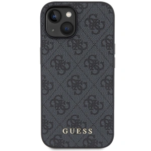 Etui Guess GUHCP15SG4GFGR Apple iPhone 15 hard case 4G Metal Gold Logo szary/grey