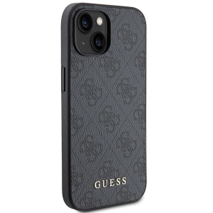 Etui Guess GUHCP15SG4GFGR Apple iPhone 15 hard case 4G Metal Gold Logo szary/grey