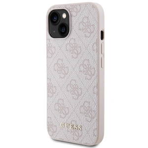 Etui Guess GUHCP15SG4GFPI Apple iPhone 15 hard case 4G Metal Gold Logo różowy/pink