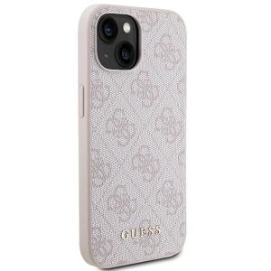 Etui Guess GUHCP15SG4GFPI Apple iPhone 15 hard case 4G Metal Gold Logo różowy/pink