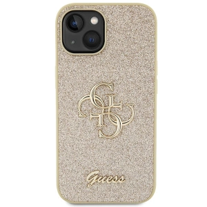 Etui Guess GUHCP15SHG4SGD Apple iPhone 15 hardcase Glitter Script Big 4G złoty/gold