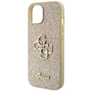 Etui Guess GUHCP15SHG4SGD Apple iPhone 15 hardcase Glitter Script Big 4G złoty/gold