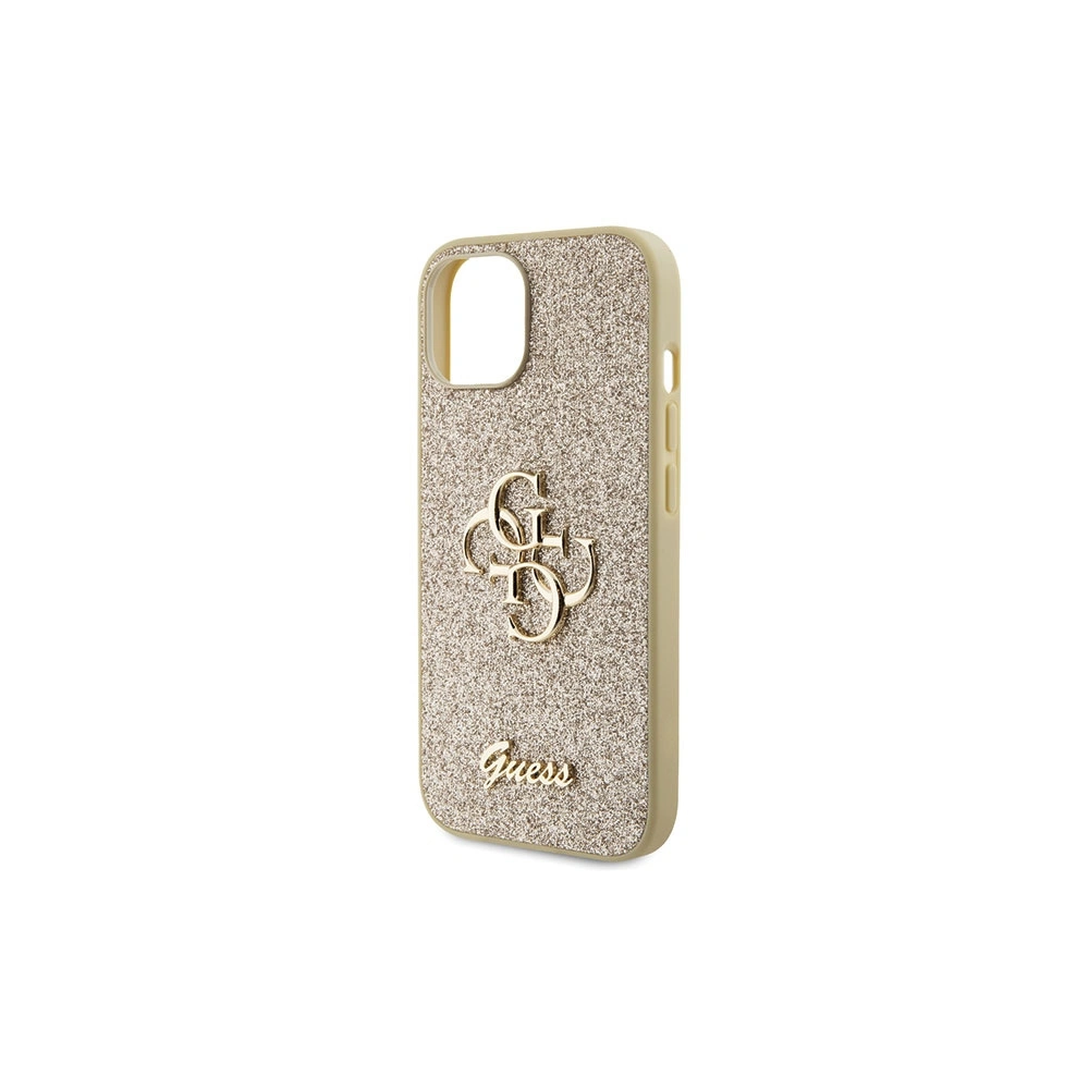 Etui Guess GUHCP15SHG4SGD Apple iPhone 15 hardcase Glitter Script Big 4G złoty/gold