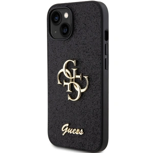 Etui Guess GUHCP15SHG4SGK Apple iPhone 15 hardcase Glitter Script Big 4G czarny/black