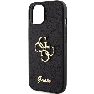 Etui Guess GUHCP15SHG4SGK Apple iPhone 15 hardcase Glitter Script Big 4G czarny/black