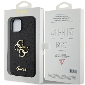 Etui Guess GUHCP15SHG4SGK Apple iPhone 15 hardcase Glitter Script Big 4G czarny/black