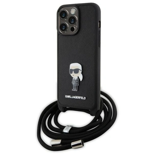 Buy Karl Lagerfeld KLHCP15XSASKNPSK Apple iPhone 15 Pro Max hardcase Crossbody Saffiano Monogram black - KLD1673 - {ean13} - Home Screen Store Europe