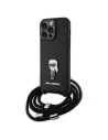 Buy Karl Lagerfeld KLHCP15XSASKNPSK Apple iPhone 15 Pro Max hardcase Crossbody Saffiano Monogram black - KLD1673 - {ean13} - Home Screen Store Europe
