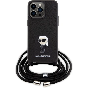 Buy Karl Lagerfeld KLHCP15XSASKNPSK Apple iPhone 15 Pro Max hardcase Crossbody Saffiano Monogram black - KLD1673 - {ean13} - Home Screen Store Europe