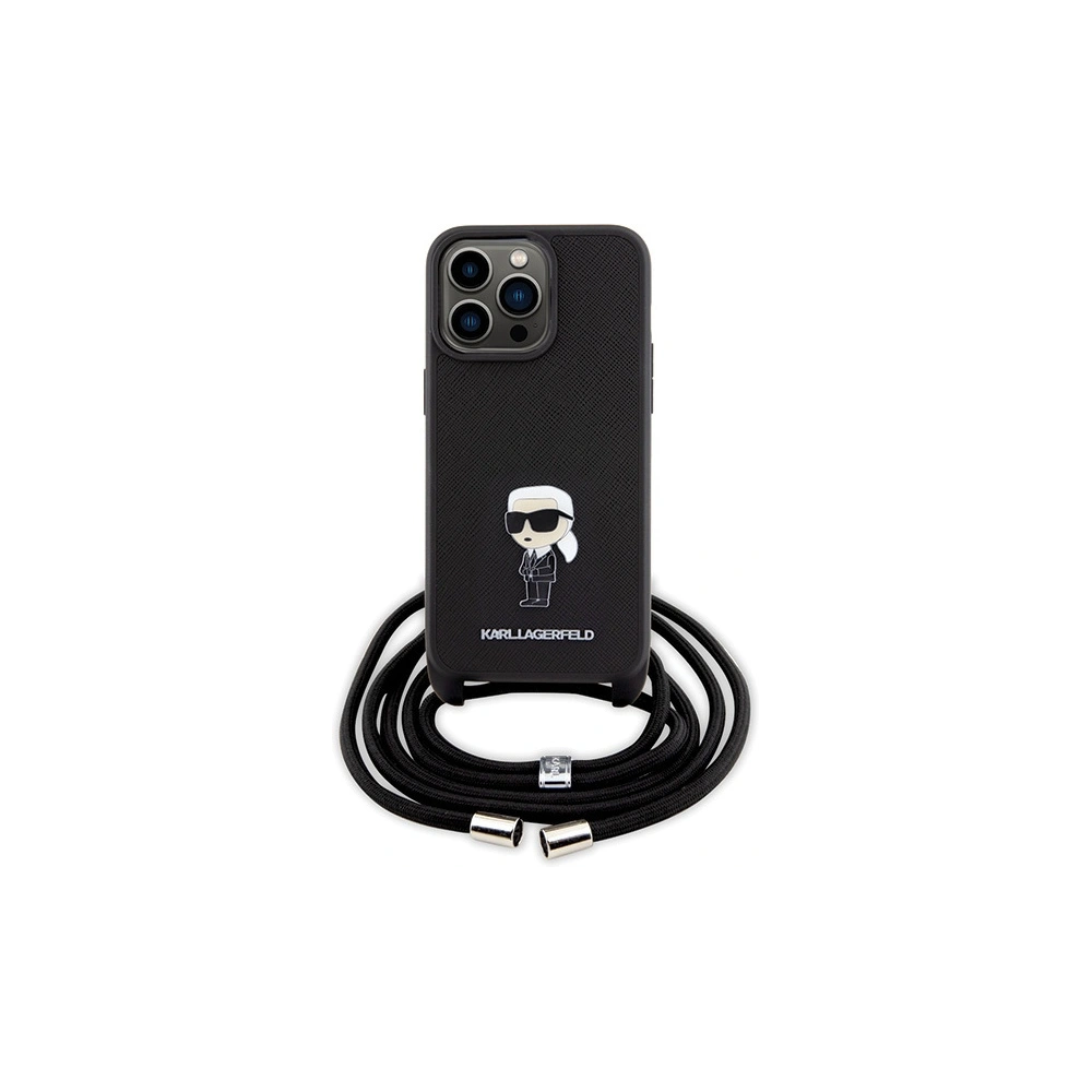 Etui Karl Lagerfeld KLHCP15XSASKNPSK Apple iPhone 15 Pro Max hardcase Crossbody Saffiano Monogram czarny/black