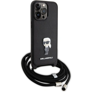 Buy Karl Lagerfeld KLHCP15XSASKNPSK Apple iPhone 15 Pro Max hardcase Crossbody Saffiano Monogram black - KLD1673 - {ean13} - Home Screen Store Europe