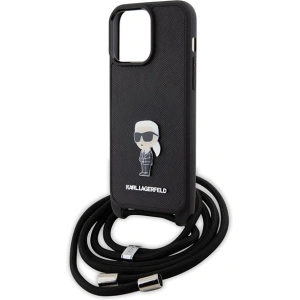 Buy Karl Lagerfeld KLHCP15XSASKNPSK Apple iPhone 15 Pro Max hardcase Crossbody Saffiano Monogram black - KLD1673 - {ean13} - Home Screen Store Europe