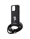 Buy Karl Lagerfeld KLHCP15XSASKNPSK Apple iPhone 15 Pro Max hardcase Crossbody Saffiano Monogram black - KLD1673 - {ean13} - Home Screen Store Europe