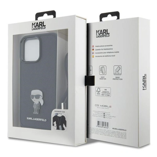 Buy Karl Lagerfeld KLHCP15XSASKNPSK Apple iPhone 15 Pro Max hardcase Crossbody Saffiano Monogram black - KLD1673 - {ean13} - Home Screen Store Europe