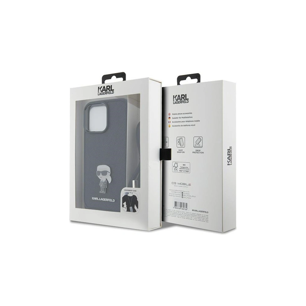 Etui Karl Lagerfeld KLHCP15XSASKNPSK Apple iPhone 15 Pro Max hardcase Crossbody Saffiano Monogram czarny/black