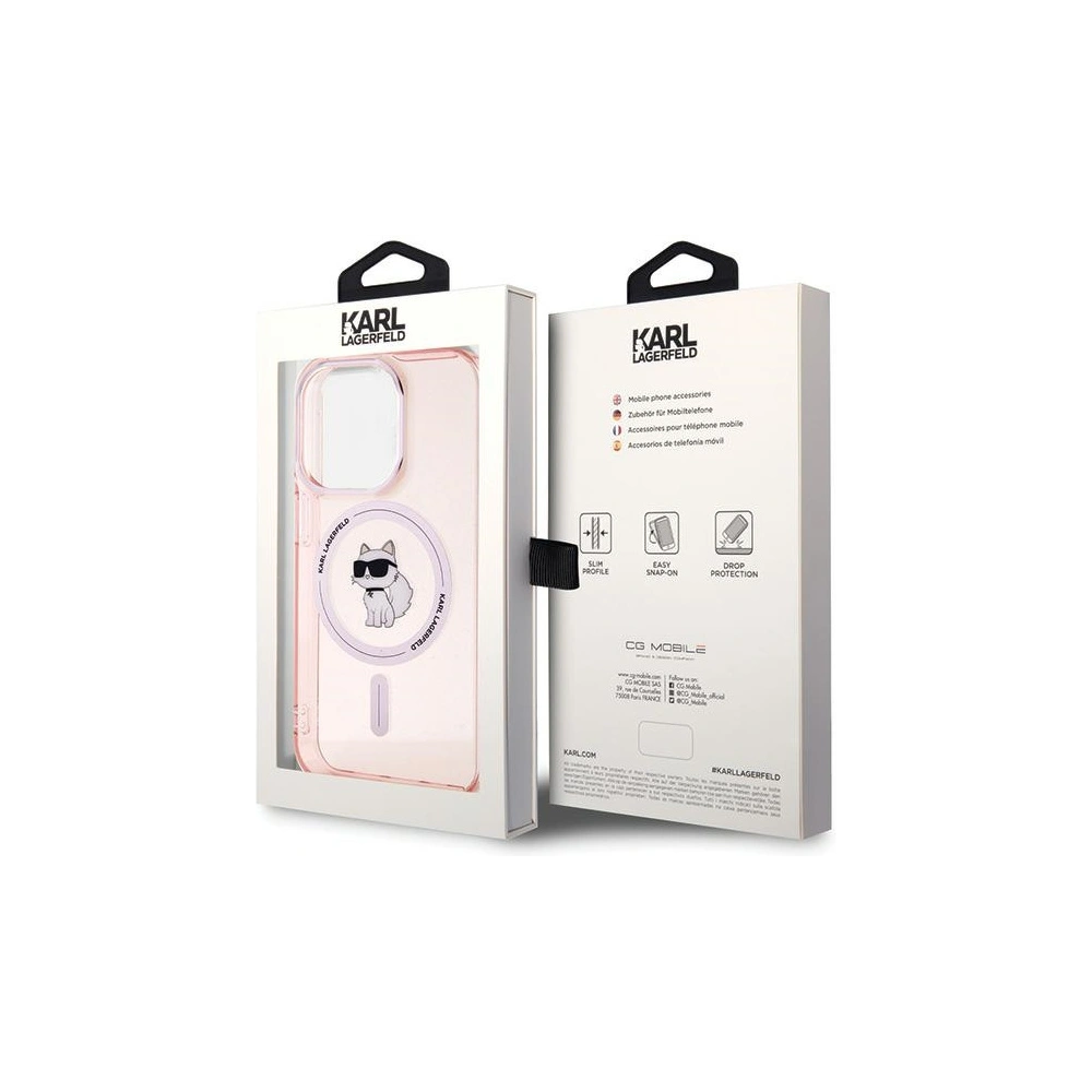 Etui Karl Lagerfeld KLHMP15LHFCCNOP Apple iPhone 15 Pro hardcase IML Choupette MagSafe różowy/pink
