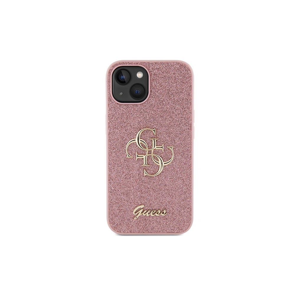 Etui Guess GUHCP15SHG4SGP Apple iPhone 15 hardcase Glitter Script Big 4G różowy/pink