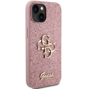 Etui Guess GUHCP15SHG4SGP Apple iPhone 15 hardcase Glitter Script Big 4G różowy/pink
