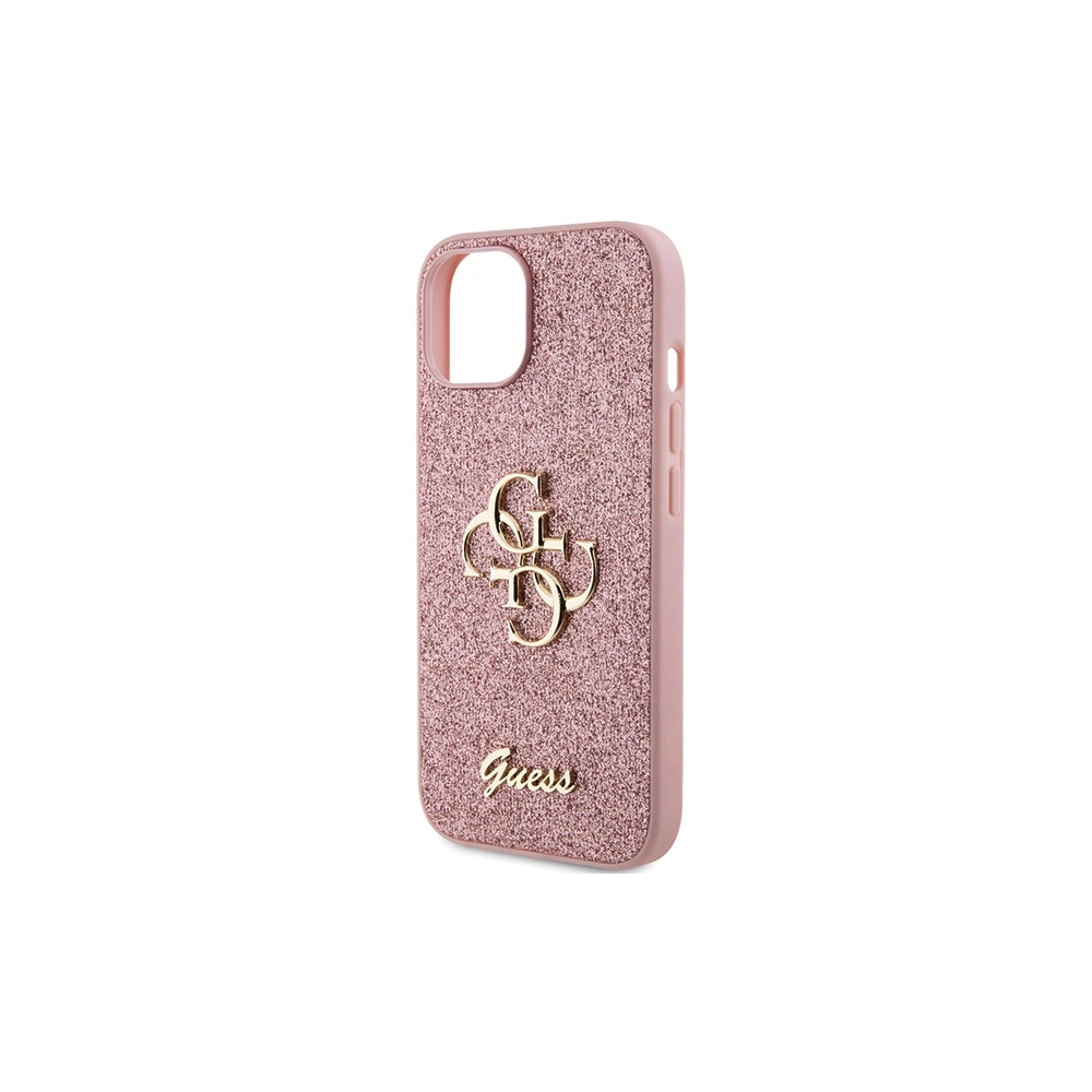 Etui Guess GUHCP15SHG4SGP Apple iPhone 15 hardcase Glitter Script Big 4G różowy/pink