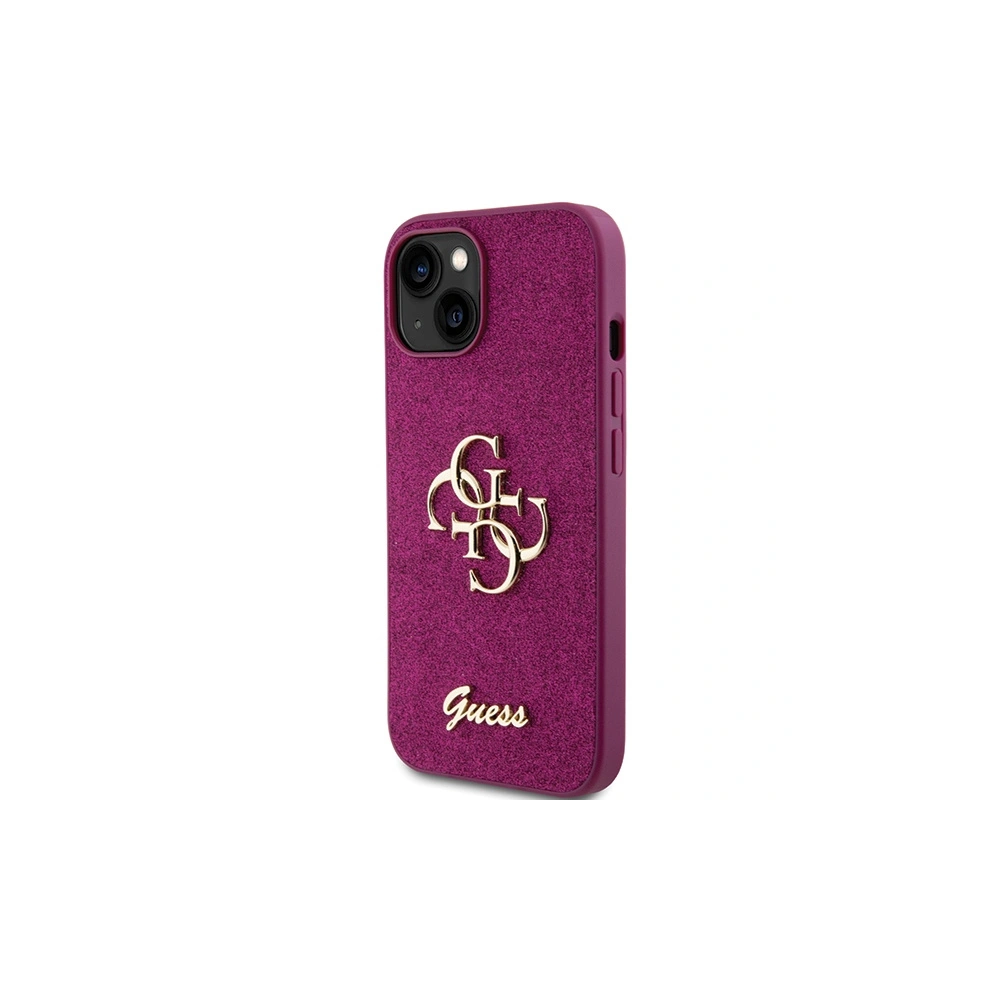 Etui Guess GUHCP15SHG4SGU Apple iPhone 15 hardcase Glitter Script Big 4G fioletowy/purple