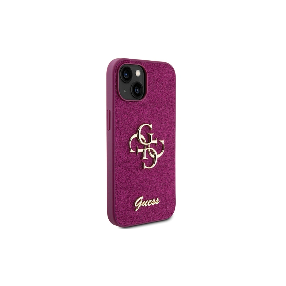 Etui Guess GUHCP15SHG4SGU Apple iPhone 15 hardcase Glitter Script Big 4G fioletowy/purple