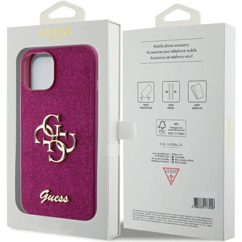 Kup Etui Guess GUHCP15SHG4SGU Apple iPhone 15 hardcase Glitter Script Big 4G fialová/purple - GUE2841 - {ean13} - Sklep Home Screen