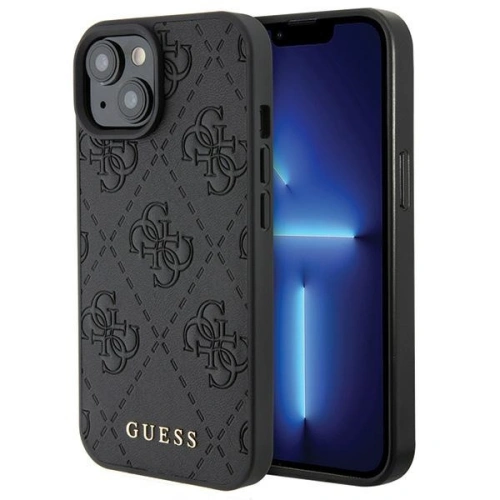 Kup Etui Guess GUHCP15SP4EPMK Apple iPhone 15 hardcase Leather 4G Stamped czarny/black - GUE2842 - {ean13} - Sklep Home Screen