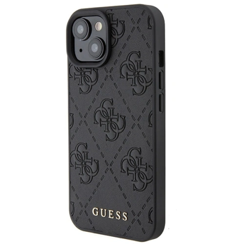Kup Etui Guess GUHCP15SP4EPMK Apple iPhone 15 hardcase Leather 4G Stamped czarny/black - GUE2842 - {ean13} - Sklep Home Screen