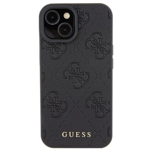 Kup Etui Guess GUHCP15SP4EPMK Apple iPhone 15 hardcase Leather 4G Stamped czarny/black - GUE2842 - {ean13} - Sklep Home Screen