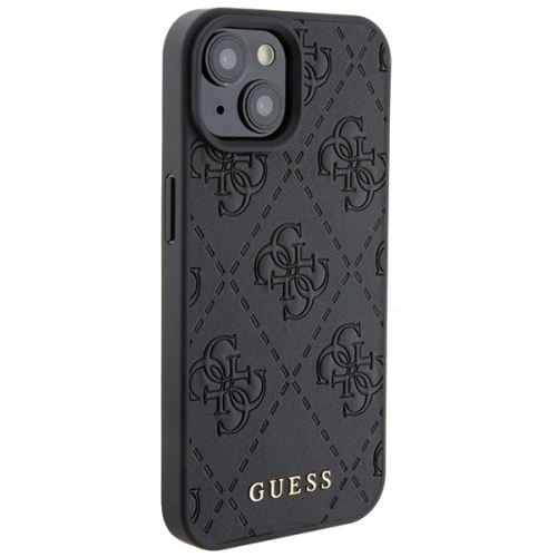 Kup Etui Guess GUHCP15SP4EPMK Apple iPhone 15 hardcase Leather 4G Stamped czarny/black - GUE2842 - {ean13} - Sklep Home Screen