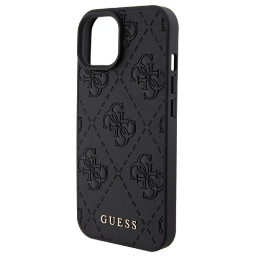 Kup Etui Guess GUHCP15SP4EPMK Apple iPhone 15 hardcase Leather 4G Stamped czarny/black - GUE2842 - {ean13} - Sklep Home Screen