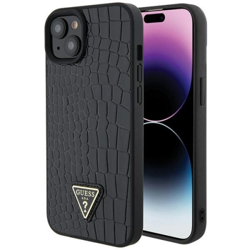 Kup Etui Guess GUHCP15SPCRTHCK Apple iPhone 15 hardcase Croco Triangle Metal Logo černý/black - GUE2843 - {ean13} - Sklep Home Screen