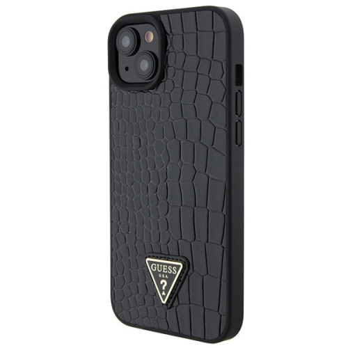 Kup Etui Guess GUHCP15SPCRTHCK Apple iPhone 15 hardcase Croco Triangle Metal Logo černý/black - GUE2843 - {ean13} - Sklep Home Screen